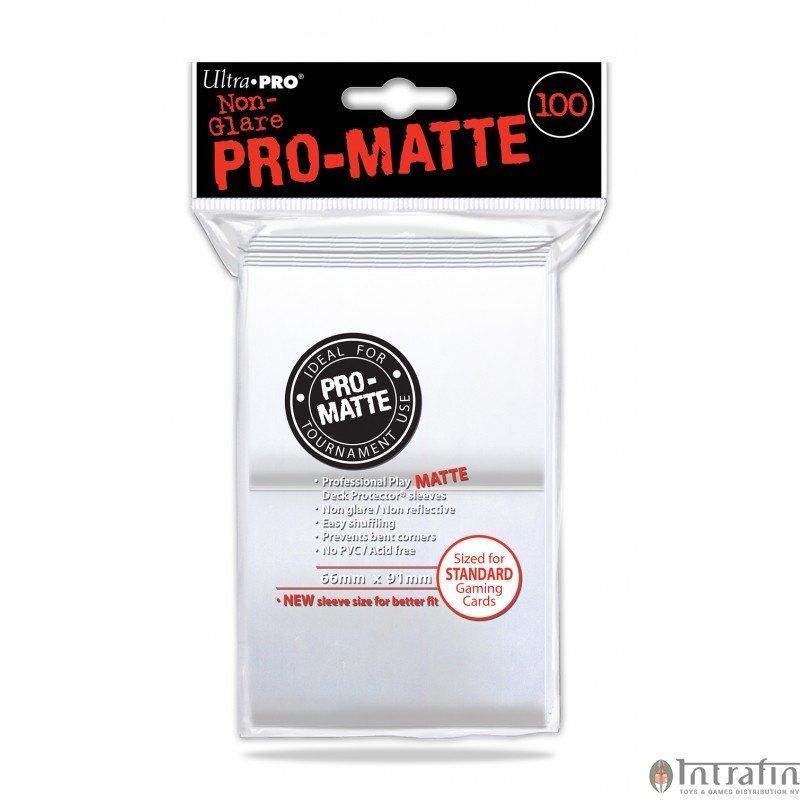 Pro Matte Standard Sleeves White 100ct King Of Cards